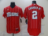 Marlins 2 Jazz Chisholm Jr. Red 2021 City Connect Flexbase Jersey,baseball caps,new era cap wholesale,wholesale hats